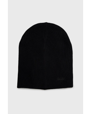 Superdry czapka bawełniana kolor czarny bawełniana