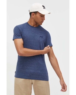 Superdry t-shirt bawełniany kolor niebieski melanżowy