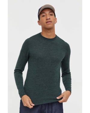 Superdry sweter wełniany męski kolor zielony lekki