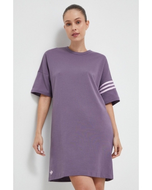 adidas Originals sukienka kolor fioletowy mini oversize