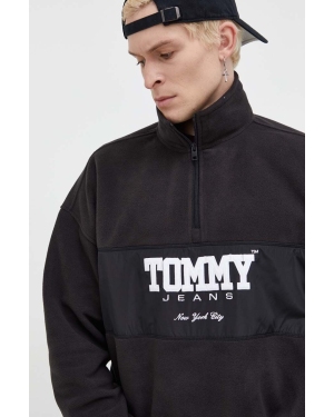 Tommy Jeans bluza męska kolor czarny z aplikacją
