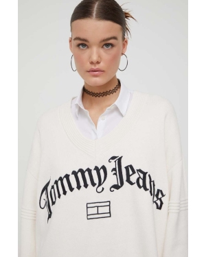 Tommy Jeans sweter damski kolor beżowy DW0DW16530