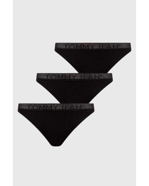 Tommy Jeans stringi 3-pack kolor czarny