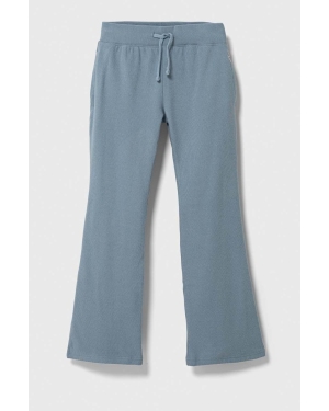 Abercrombie & Fitch spodnie dresowe dziecięce kolor niebieski gładkie