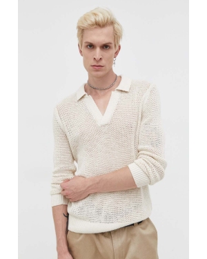 Abercrombie & Fitch sweter męski kolor beżowy lekki