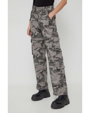 Abercrombie & Fitch spodnie damskie kolor szary szerokie high waist