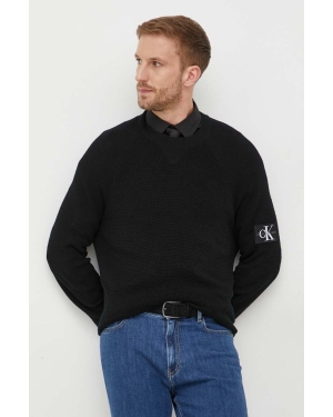 Calvin Klein Jeans sweter wełniany męski kolor czarny lekki