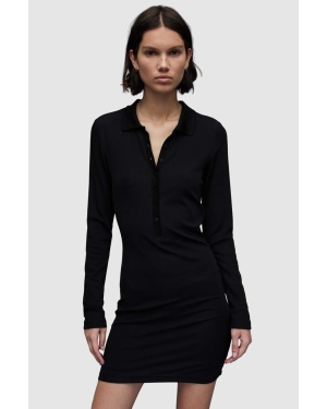 AllSaints sukienka WD014Z HOLLY DRESS kolor czarny mini dopasowana