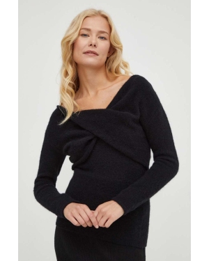 Gestuz sweter wełniany damski kolor czarny