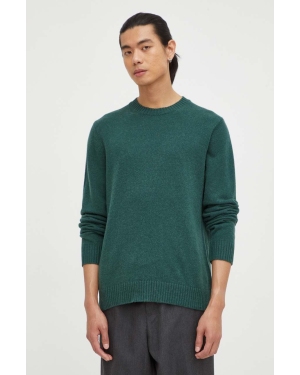 Samsoe Samsoe sweter wełniany męski kolor zielony