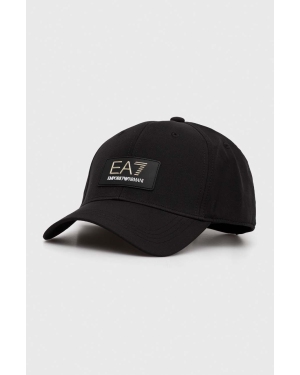 EA7 Emporio Armani czapka z daszkiem kolor czarny z aplikacją