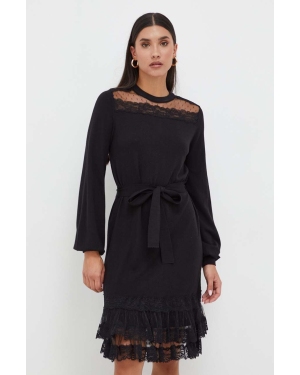 Twinset sukienka kolor czarny midi prosta