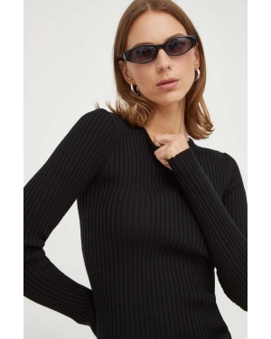 Herskind sweter wełniany damski kolor czarny lekki