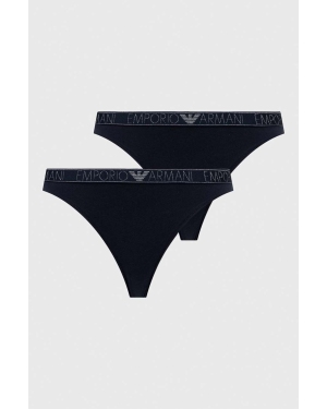 Emporio Armani Underwear stringi 2-pack kolor granatowy