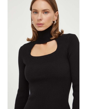 Herskind sweter damski kolor czarny z półgolfem