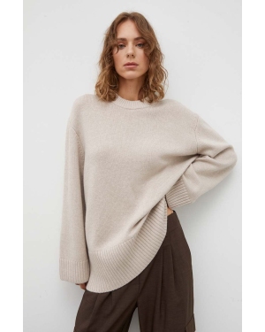 Samsoe Samsoe sweter wełniany damski kolor beżowy