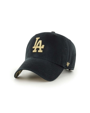 47brand czapka z daszkiem bawełniana MLB Los Angeles Dodgers kolor czarny z aplikacją