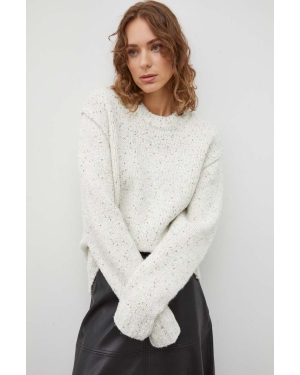 Samsoe Samsoe sweter wełniany kolor beżowy ciepły