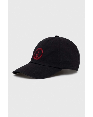 Vertere Berlin czapka z daszkiem bawełniana kolor czarny z aplikacją