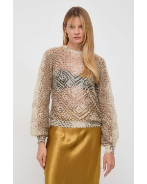 Twinset sweter wełniany damski kolor beżowy lekki
