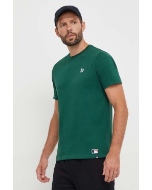 47brand t-shirt bawełniany MLB Oakland Athletics męski kolor zielony gładki