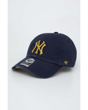 47brand czapka z daszkiem bawełniana MLB New York Yankees kolor granatowy z aplikacją
