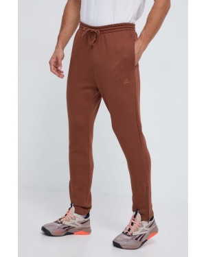 adidas spodnie dresowe kolor brązowy gładkie