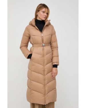 BOSS kurtka puchowa damska kolor beżowy zimowa