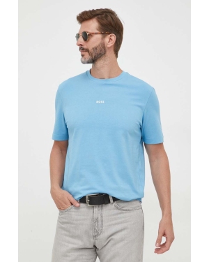 Boss Orange t-shirt męski kolor niebieski gładki 50473278