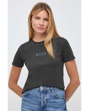 Boss Orange t-shirt bawełniany BOSS ORANGE damski kolor szary