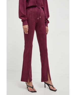 Guess spodnie dresowe kolor fioletowy gładkie
