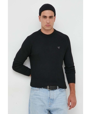Guess sweter z domieszką wełny męski kolor czarny