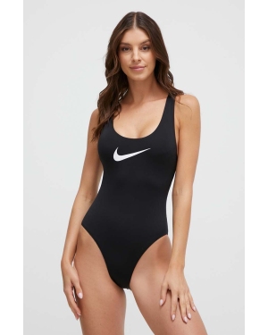 Nike jednoczęściowy strój kąpielowy kolor czarny miękka miseczka