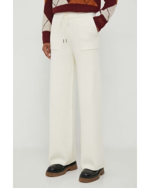 Pepe Jeans spodnie damskie kolor beżowy szerokie high waist