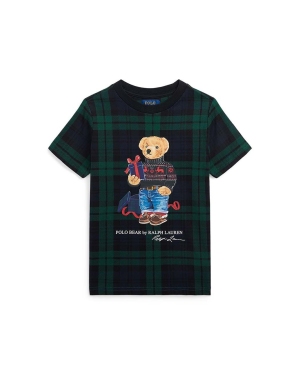 Polo Ralph Lauren t-shirt bawełniany dziecięcy kolor czarny wzorzysty
