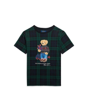Polo Ralph Lauren t-shirt bawełniany dziecięcy kolor czarny wzorzysty
