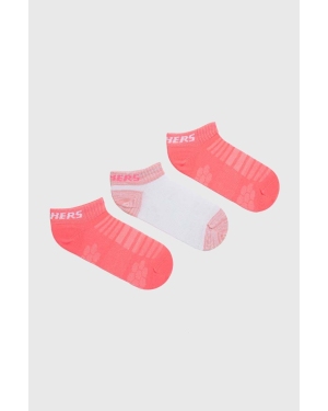 Skechers skarpetki dziecięce 3-pack kolor różowy
