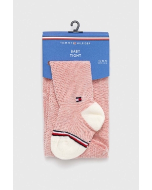 Tommy Hilfiger rajstopy niemowlęce kolor różowy