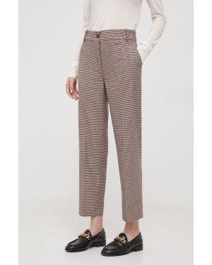 Tommy Hilfiger spodnie damskie kolor beżowy fason chinos high waist