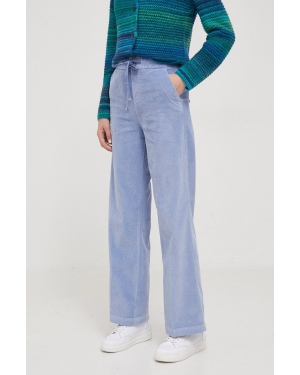 United Colors of Benetton spodnie damskie kolor niebieski szerokie high waist