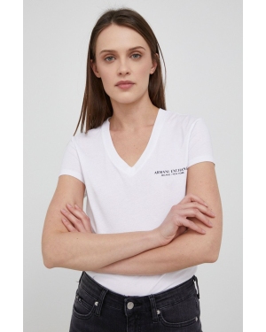 Armani Exchange t-shirt bawełniany kolor biały 8NYT81 YJG3Z NOS