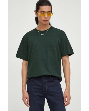 G-Star Raw t-shirt bawełniany kolor zielony gładki
