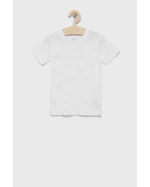 Hype T-shirt bawełniany dziecięcy kolor biały gładki