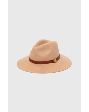 Lauren Ralph Lauren kapelusz wełniany kolor beżowy wełniany
