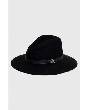 Lauren Ralph Lauren kapelusz wełniany kolor czarny wełniany