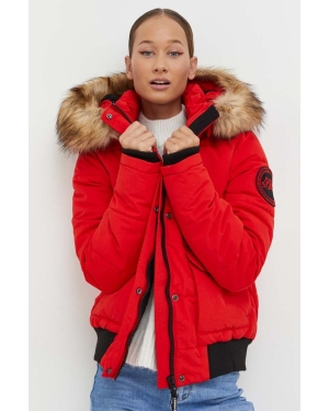 Superdry kurtka damska kolor czerwony zimowa