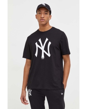 New Era t-shirt bawełniany kolor czarny z nadrukiem NEW YORK YANKEES