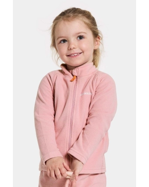 Didriksons bluza dziecięca MONTE KIDS FULLZIP kolor różowy gładka