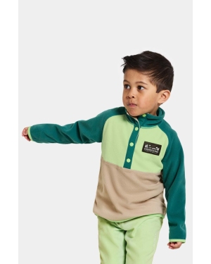 Didriksons bluza dziecięca MONTE KIDS HALF BUTT kolor zielony gładka