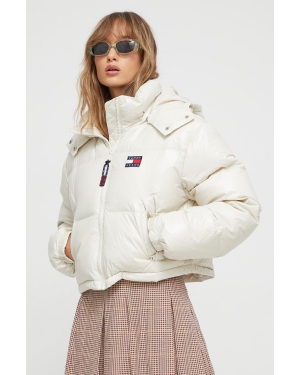 Tommy Jeans kurtka puchowa damska kolor beżowy zimowa DW0DW16572